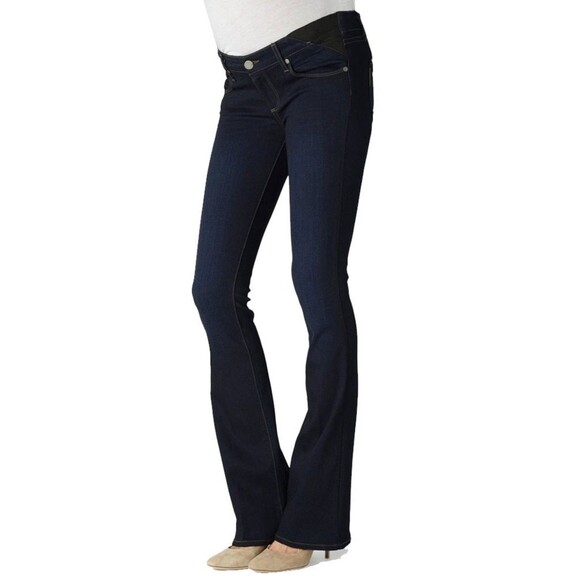 Paige Denim Skyline Mid-Rise Boot Bootcut Petite Maternity 30 Dark Wash Jeans - Picture 1 of 7
